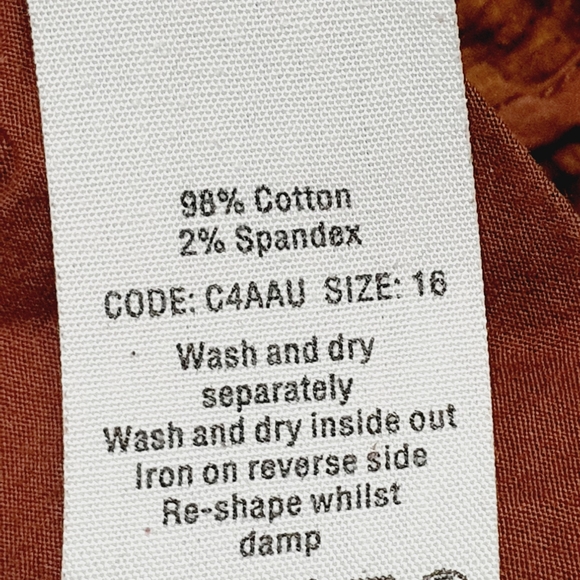 Toast Corduroy Trouser Brown Size 16 Straight Leg Cords Tan W34 L32 - Picture 10 of 10